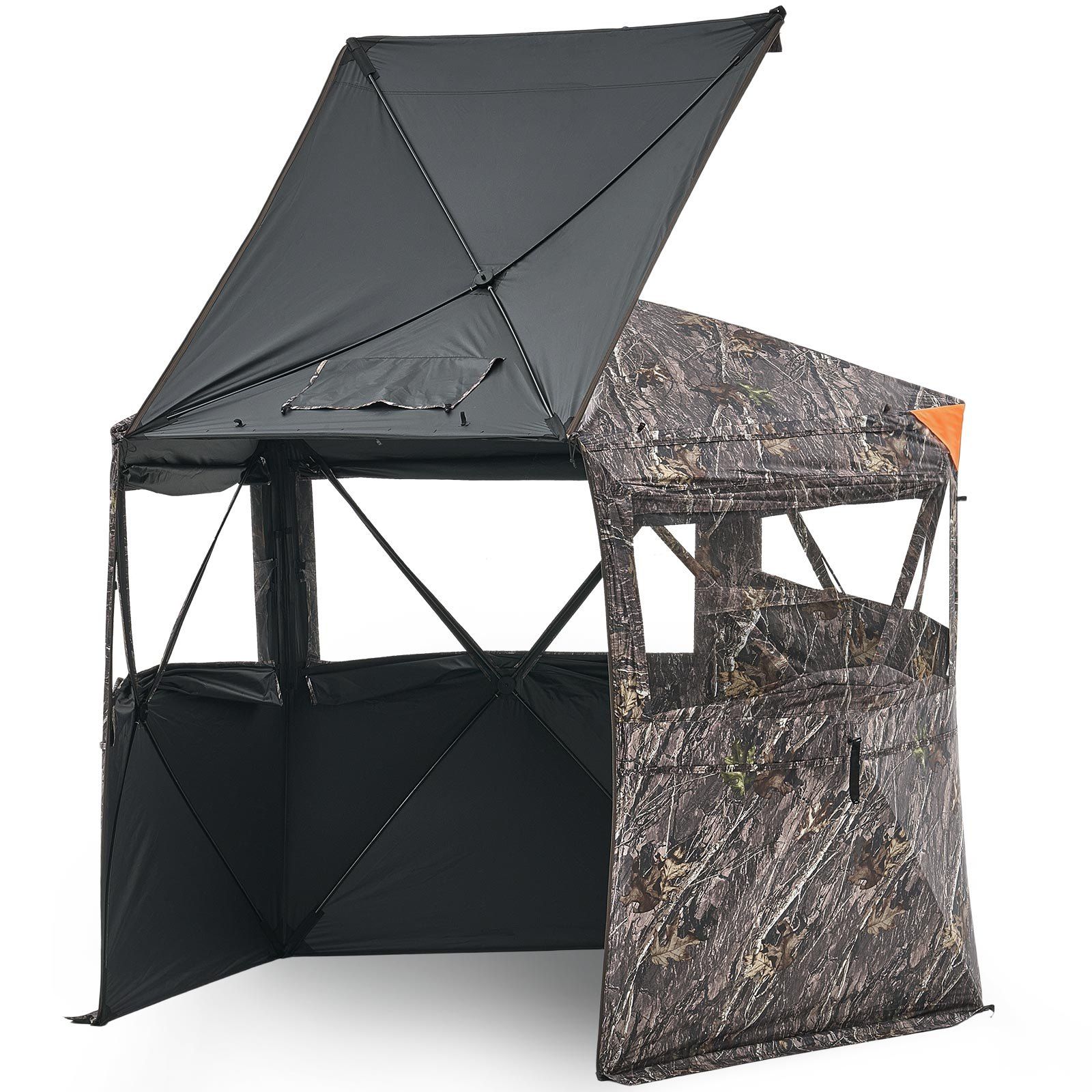 VEVOR Hunting Blind, 6-7 Person Ground Blinds with Carrying Bag, Portable Camouflage Tent