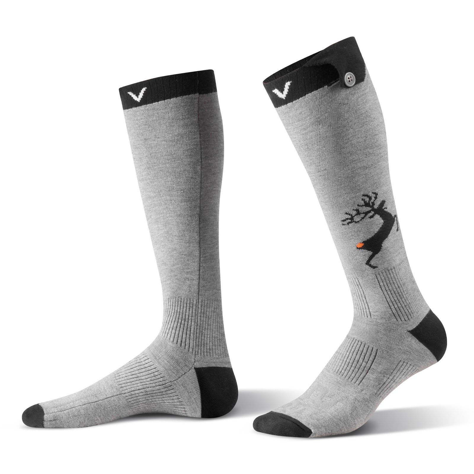 VEVOR Heated Socks, 6000mAh Battery Powered, Rechargeable Heating Socks with 4 Heating Levels, Electric Heated Sock with APP Control for Men Women