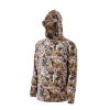 VEVOR Camo Hoodie, Large Size, Men Pullover Hooded Sweatshirt, Moisture Wicking & Breathable, Quick-dry, Hiking Fishing Shirt with Hood