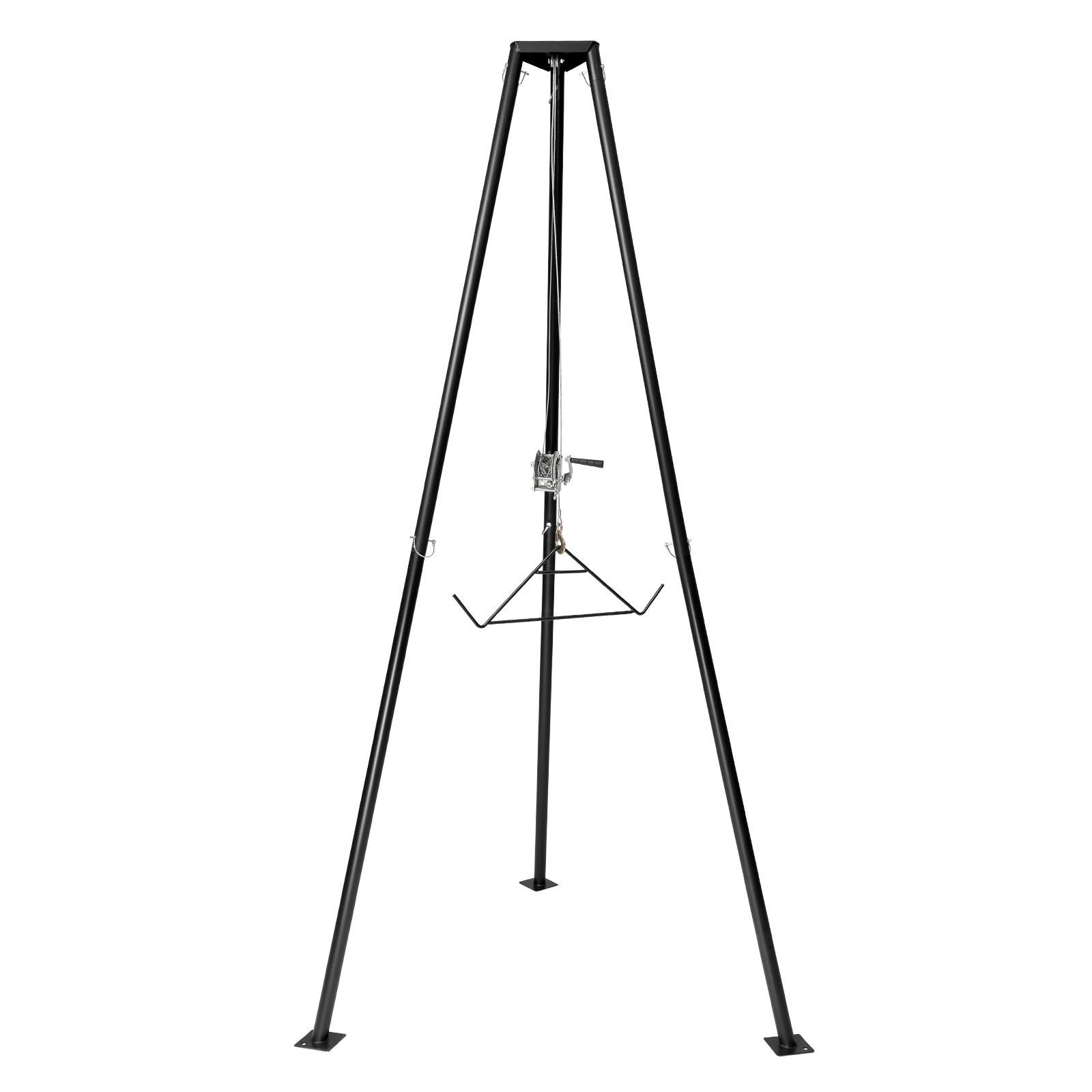 VEVOR Tripod Deer Hoist, 500 lbs Load Capacity, Hunting Game Hoist Winch Lift with Gambrel & Manual Winch