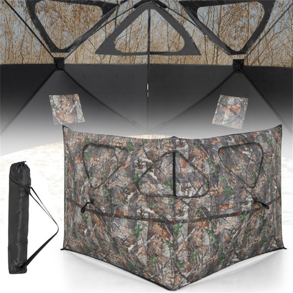 2-Panel See-Through Hunting Blind - Pop-Up Design with 3 Shoot Through Ports