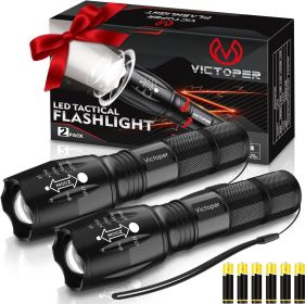 PowerBeam â€“ 2-Pack LED Tactical Flashlights, Zoomable & Waterproof