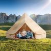 VEVOR Canvas Bell Tent, 4 Seasons 4 m/13.12 ft Yurt Tent, Canvas Tent for Camping with Stove Jack, Breathable Tent Holds up to 6 People