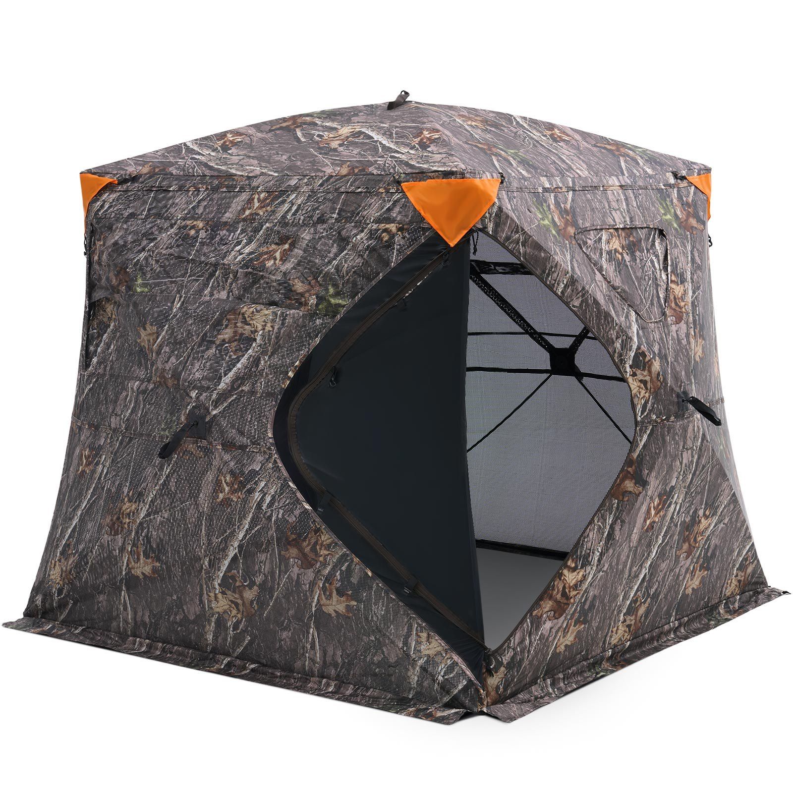 VEVOR Hunting Blind, 270Â° See Through Ground Blind, 4-5 Person Pop Up Deer Blind for Hunting with Carrying Bag, Portable Resilient Hunting Tent