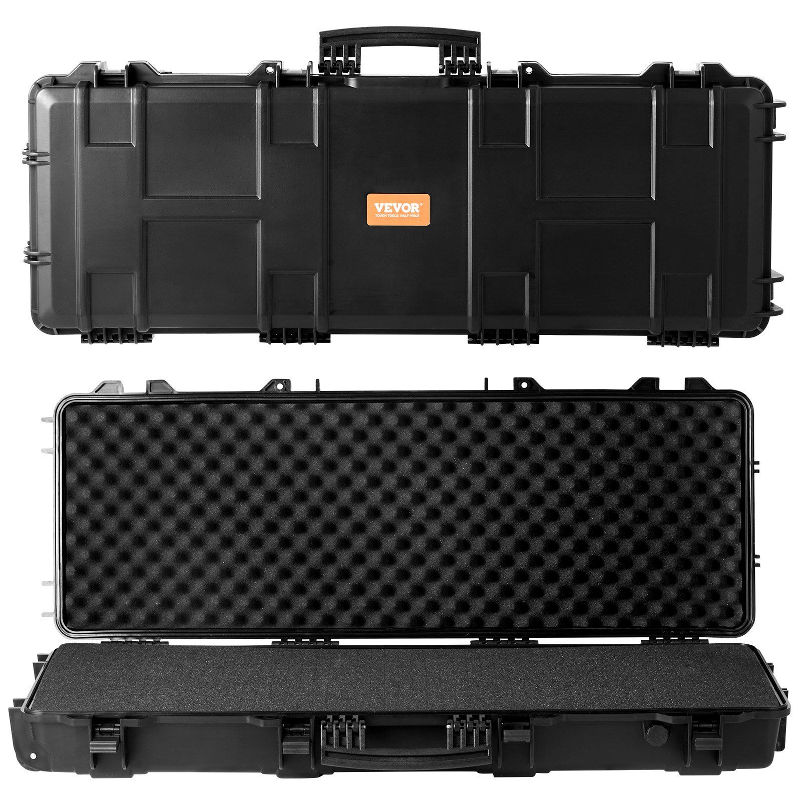 VEVOR Rifle Case, Rifle Hard Case with 3 Layers Fully-protective Foams, 42 inch lockable Hard Gun Case with Wheels, IP67 Waterproof & Crushproof