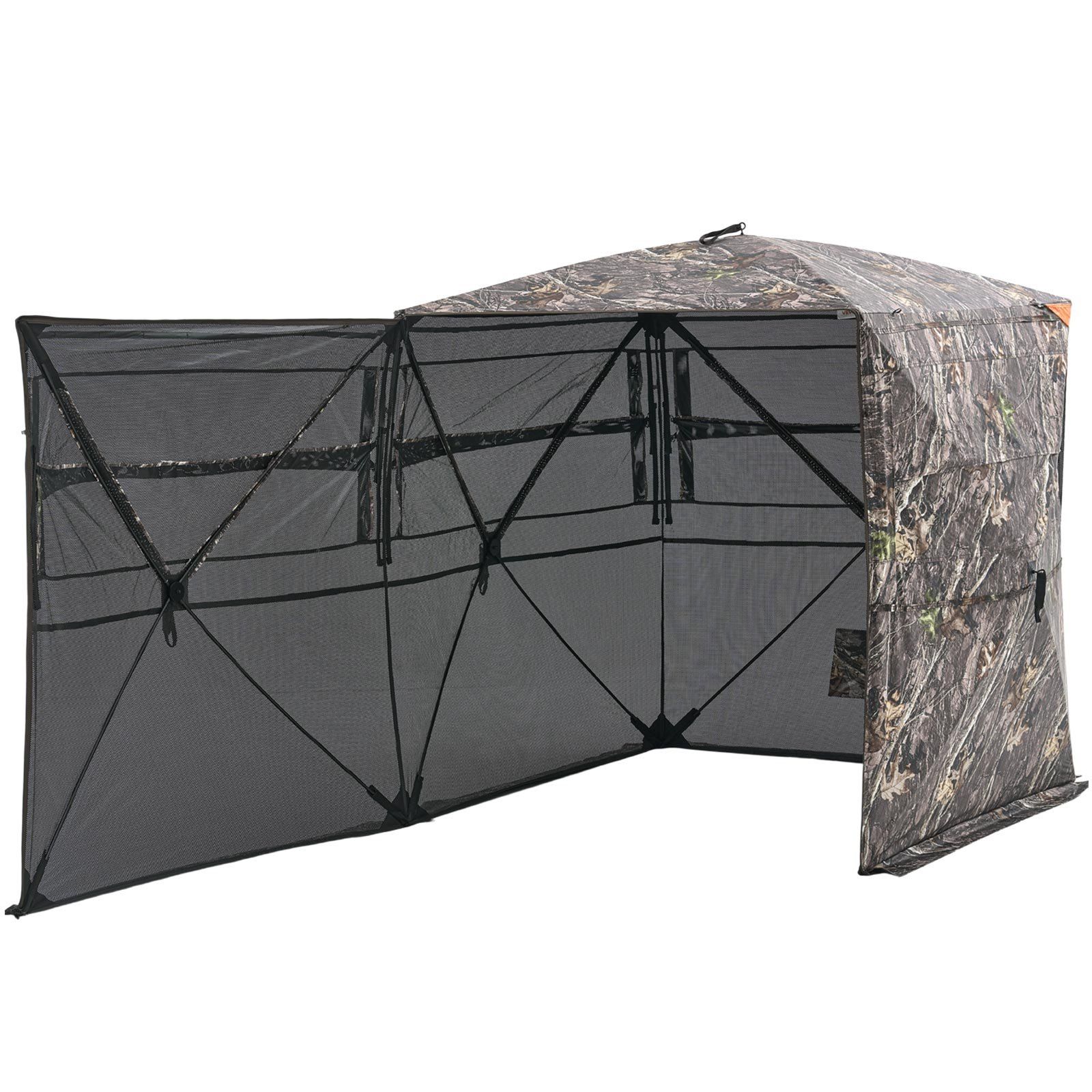 VEVOR Hunting Blind, 2-3 Person See Through Ground Blinds with Carrying Bag, 360 Degree Portable Camouflage Tent
