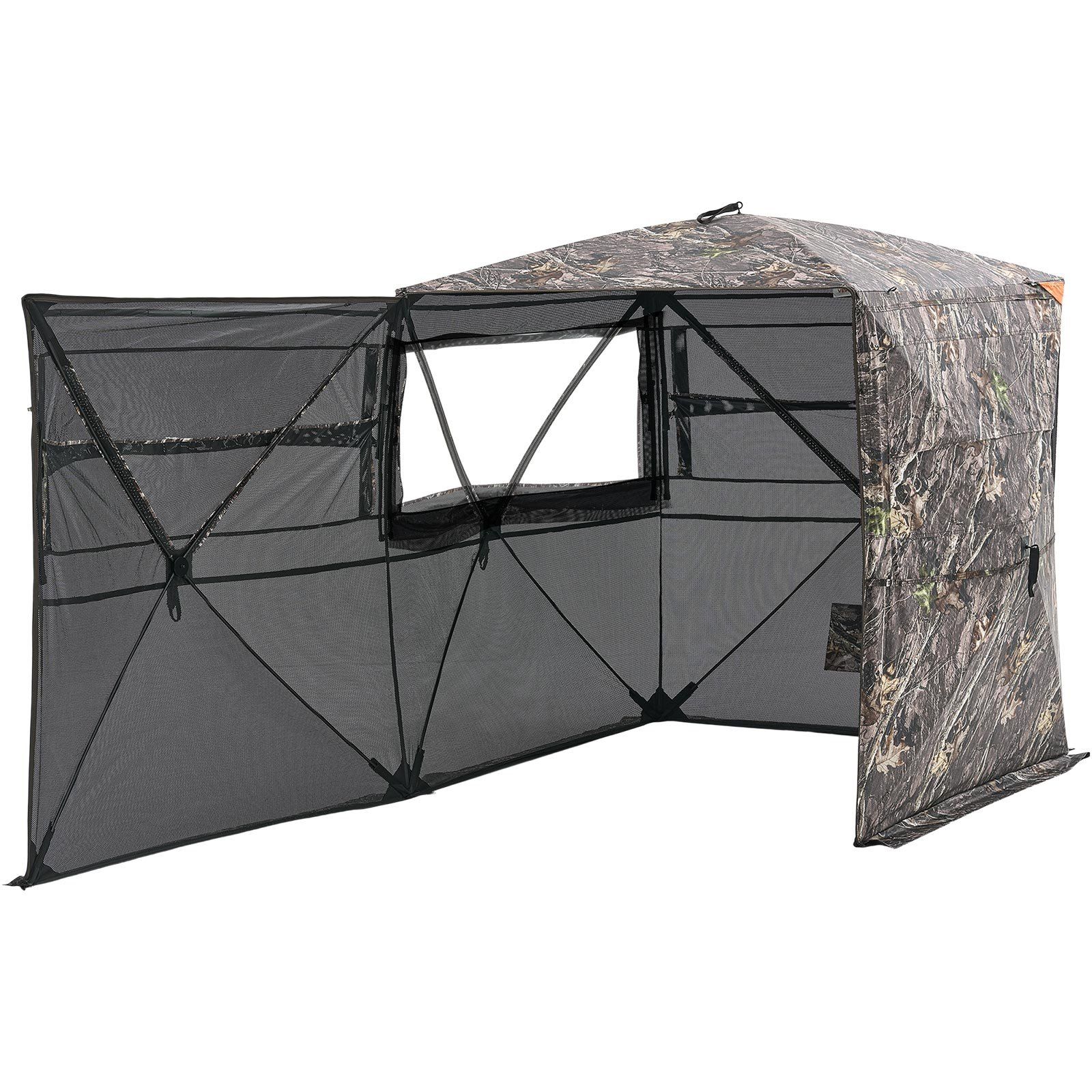 VEVOR Hunting Blind, 4-5 Person See Through Ground Blinds with Carrying Bag, 360 Degree Portable Camouflage Tent