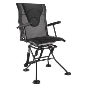 VEVOR Hunting Chair, 360Â° Silent Swivel, Foldable Portable Blind Chair, Heavy-Duty Steel Frame Ground Stool Seat, with Armrests