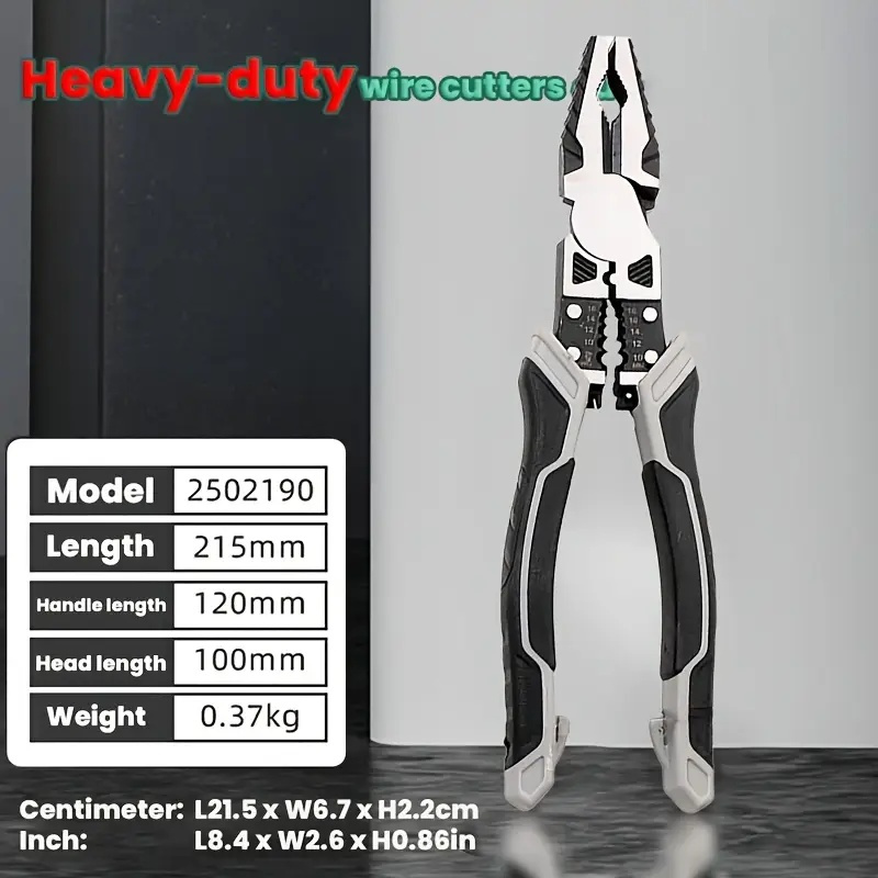 Tiger Pliers, Five In One Multifunctional Pliers Set, Industrial Grade with PVC Handle, Professional Manual Tools
