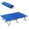 2 Person Folding Camping Cot for Adults, 50" Extra Wide Portable Sleeping Cot with Carry Bag, Elevated Camping Bed, Beach Hiking, Blue