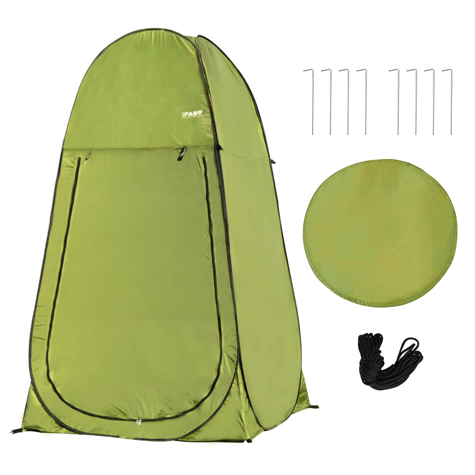 Camping Shower Tent 7FT Instant Level Up Privacy Tents, Portable Toilet Tent Outdoor Dressing Room, Foldable Camp Sun Shelter For Beach Fishing (Option: Green)