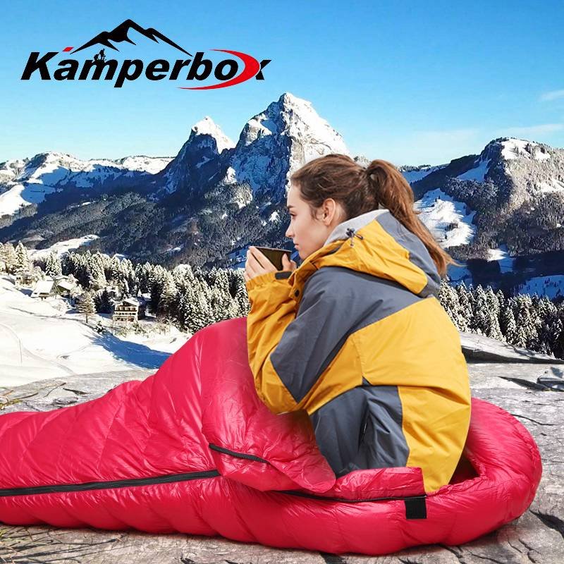 Kamperbox Winter Ultralight Sleeping Bag Winter Camping Equipment CW1100 (Option: Red)