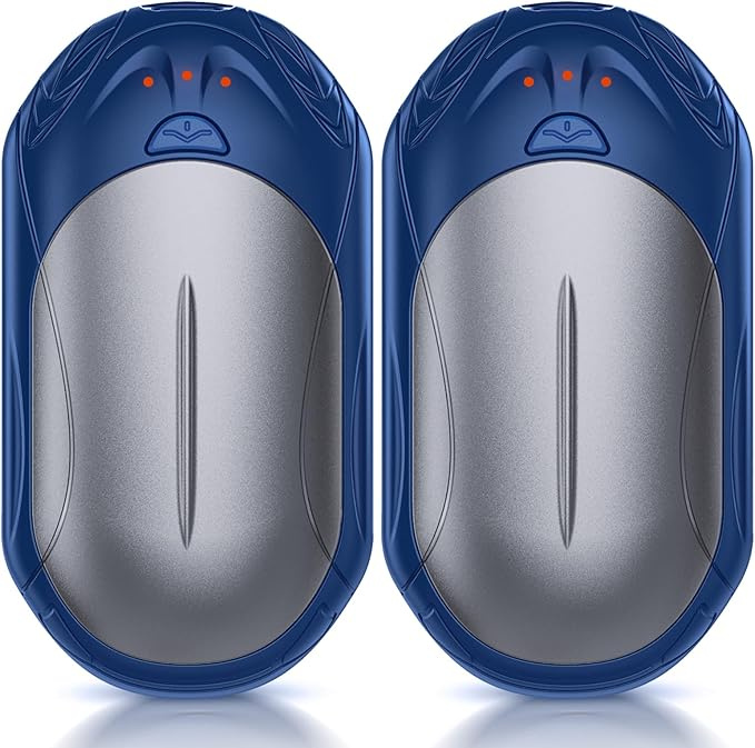 Rechargeable 2 Pack, AI Smart Chips Electric , 20Hrs Long Safe Heat, Portable Pocket Heater, Gifts for Christmas, Outdoor, Hunting, Golf (Color: Blue)