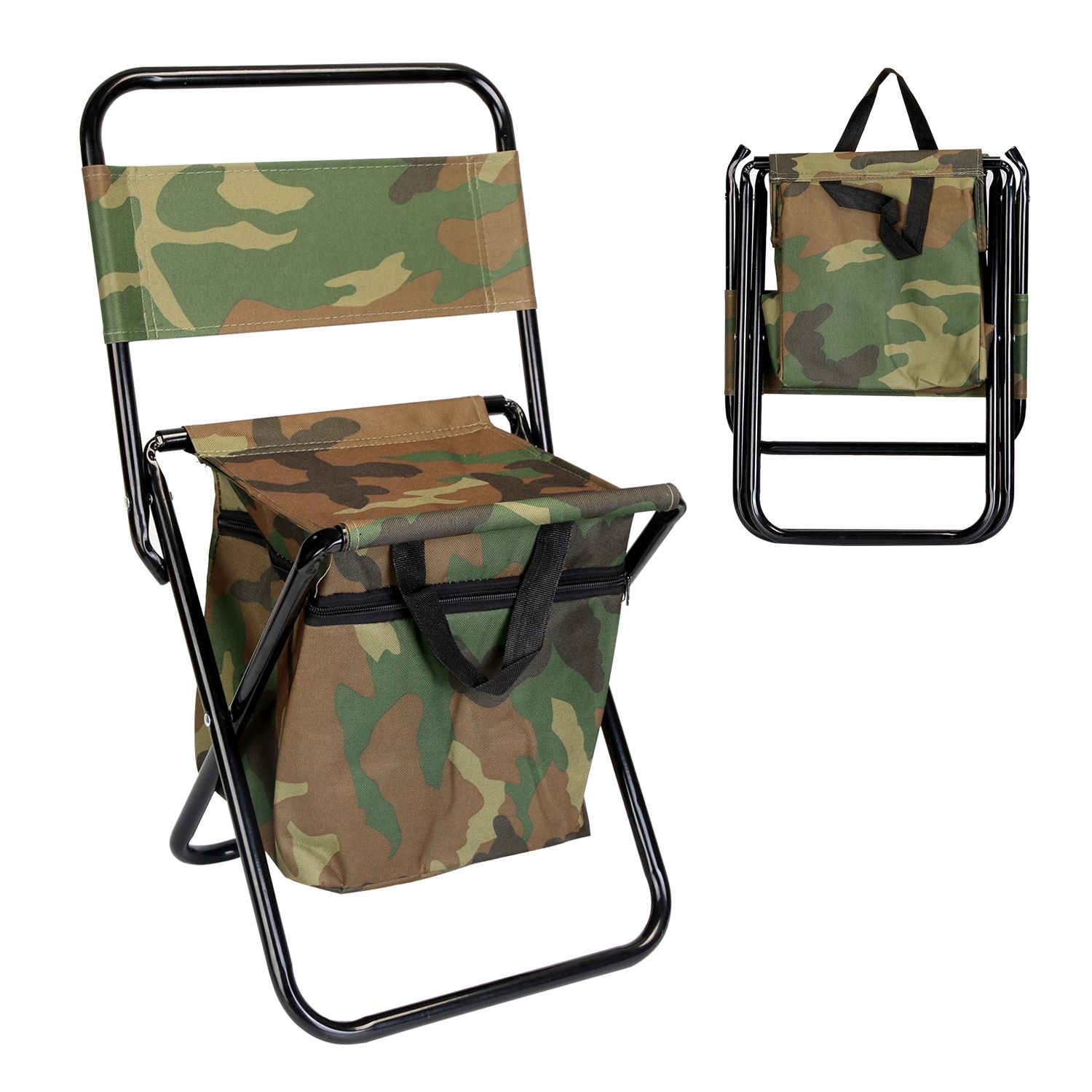 Foldable Fishing Chair With Backrest Built-In Cooler Bag Portable Handle Outdoor Lightweight Fishing Stool For Camping Hiking Hunting (Type: Fish Chair)