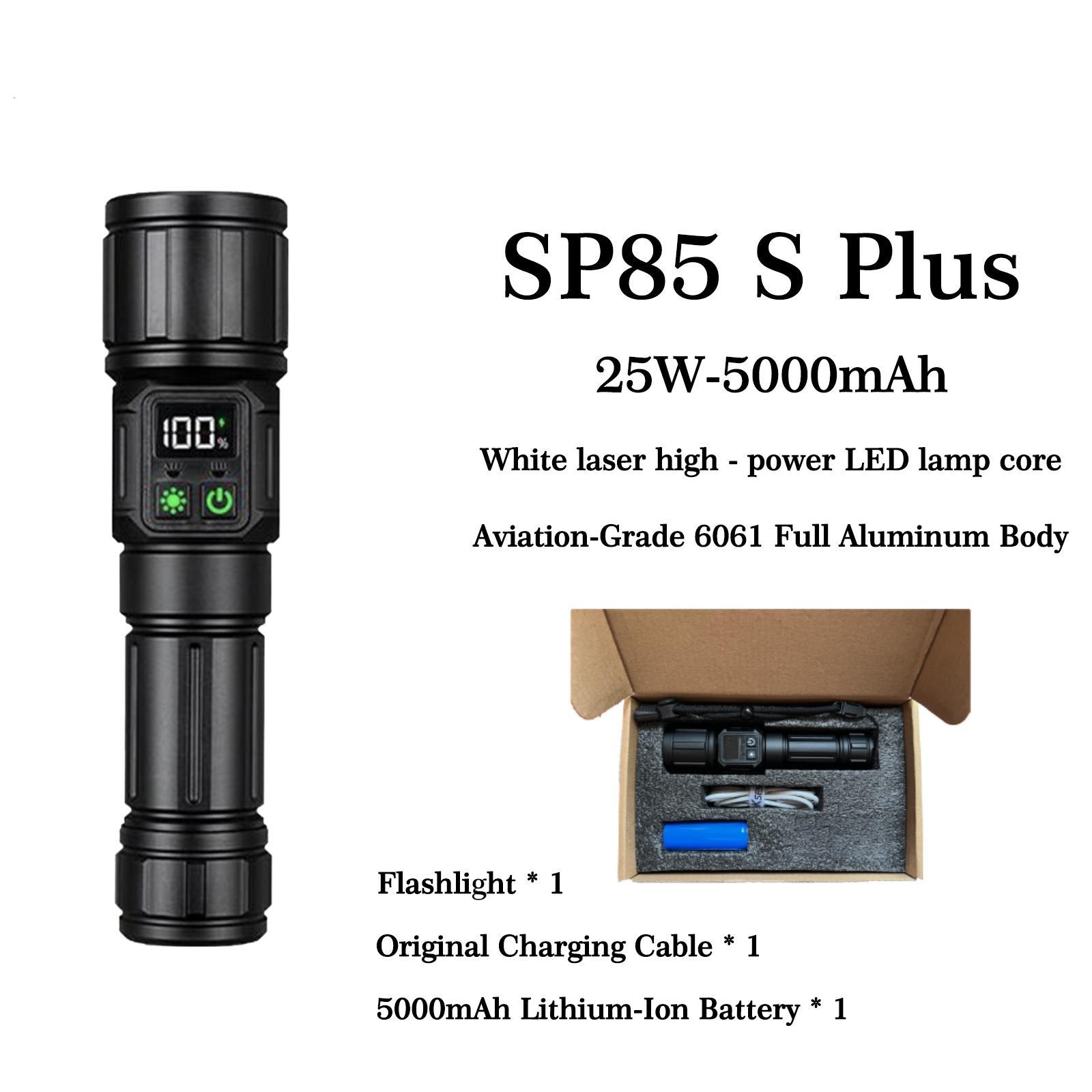 Multi-functional High-power Telescopic Zoom Flashlight With Side Light (Option: More)