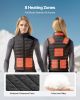 VEVOR Heated Vest, Women Electric Heating Vest with 16000 mAh Battery Pack, 8 Heating Zones Lightweight Rechargeable Winter-Vest with 3 Levels