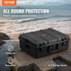 VEVOR Weatherproof Hard Case, Heavy Duty Protective Dry Box Case with Pre-cut Foam, and Retractable Pull Handles for Travel, Hunting, Military